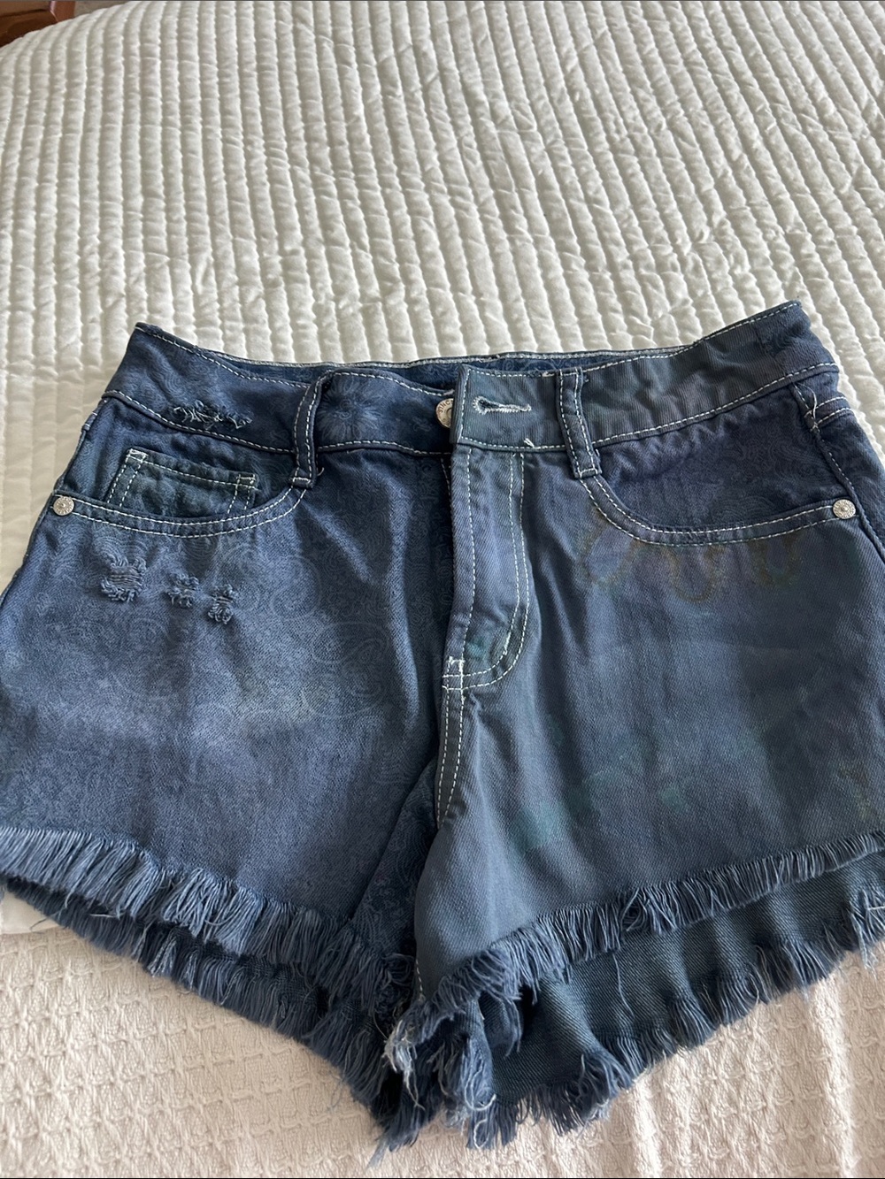Sincerely Jules Distressed Blue Denim Shorts (Juniors size)